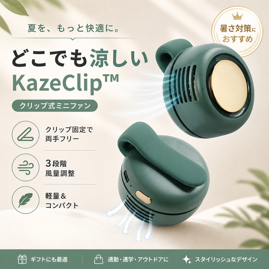KazeClip™ ミニ扇風機｜クリップ式